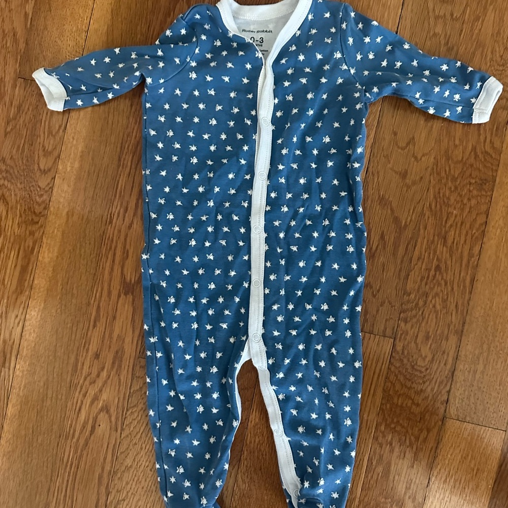Roller Rabbit Blue Starry Kids Footie